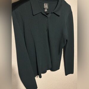 Worthington Forest Green Ribbed Top